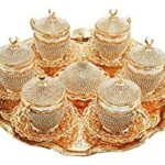 Badang Turkish Espresso Coffee Cups,Crystal,Gold Color,Ottoman Arabic Greek Coffee Cups,Teapot,Ewer