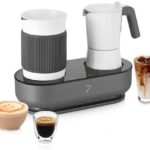 SEVEN&ME Espresso Machine with Milk Frother Coffee Maker Electric Moka Pot 60ml Single Serve Barista-Quality Latte Cappuccino Macchiato with One-Click Operation Expresso Coffee Machines at Home
