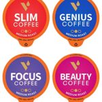 VitaCup Coffee Variety Pod Sampler Pack 64ct. (Beauty, Mushroom, Genius, Slim) Vitamin infused Recyclable Single Serve Pods Compatible with K-Cup Brewers Including Keurig 2.0